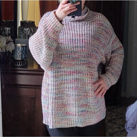Peruvian Connection Pullover Sweater Large, Cotton, Chunky Rib Knit, Multicolor - Picture 7 of 7